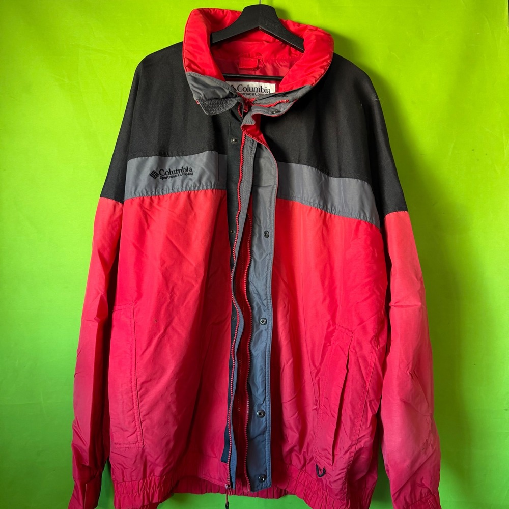 Columbia Bugaboo Jacket Mens XXL Tall Red Black Colorblock Vintage Outerwear